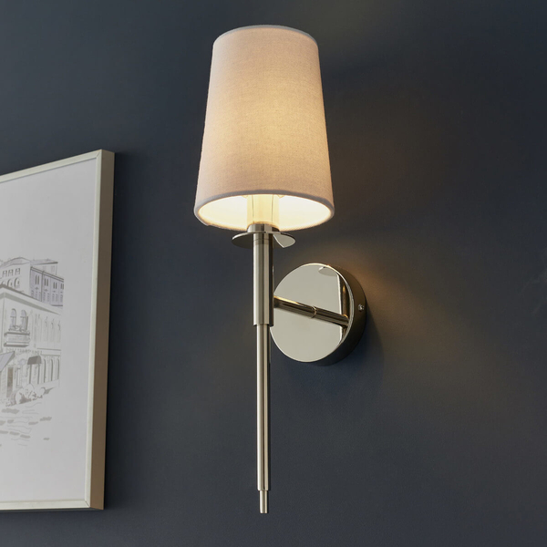 Kinkiet naścienny L&-192949 Light& z abażurem biały srebrny OUTLET