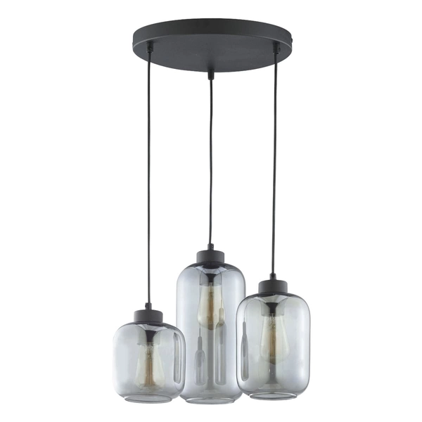 Potrójna owalna lampa wisząca Elio 3185 TK Lighting szklane przydymione