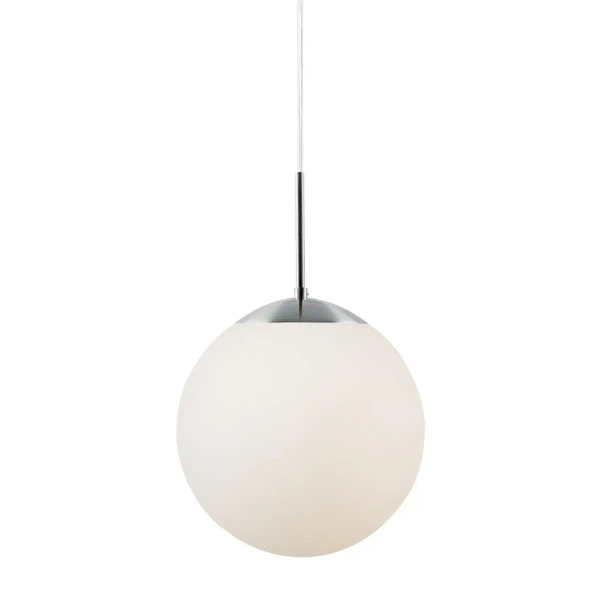 Lampa wisząca salonowa CAFE 39573001 szklana kula biały srebrny