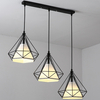 Industrialna lampa wisząca Diamond CHNR3L-E27 Abigali druciana czarna biała