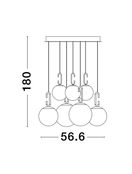 Jadalniana lampa wisząca YARA LE42757 kaskada balls LED 52W 3000K złota