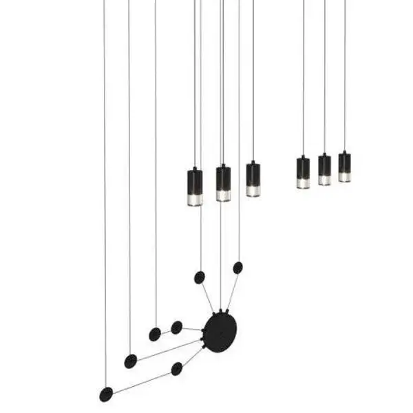 Designerski kinkiet Linea XT012-6W Step podwieszany do sufitu czarny