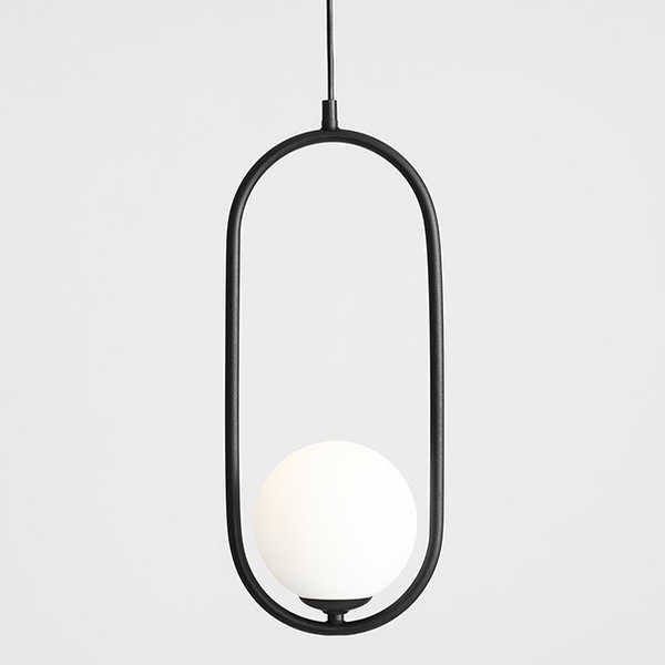 Lampa wisząca RIVA 1086G1 Aldex metalowy zwis do salonu biała kula