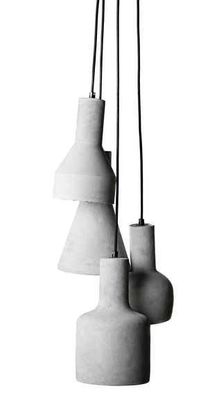 Betonowa lampa wisząca Karina AZ1030 4-punktowa loftowa do salonu