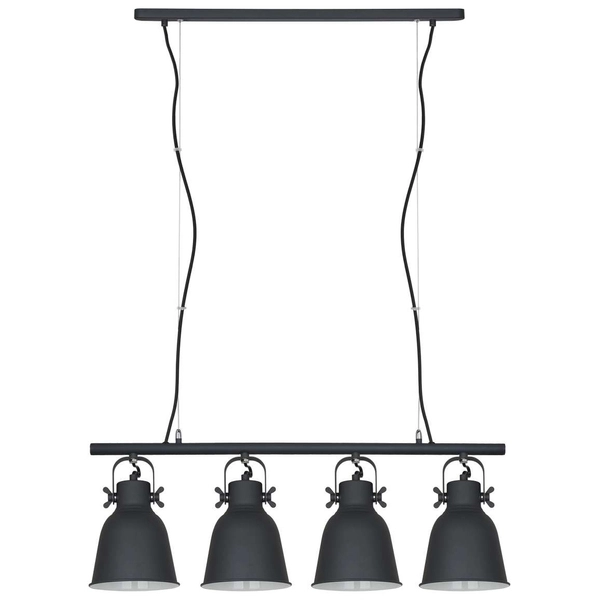Wisząca LAMPA industrialna LAVARE MD-HN82608-4-BK+WH Italux metalowa OPRAWA loftowy ZWIS reflektorki na listwie grafitowe białe