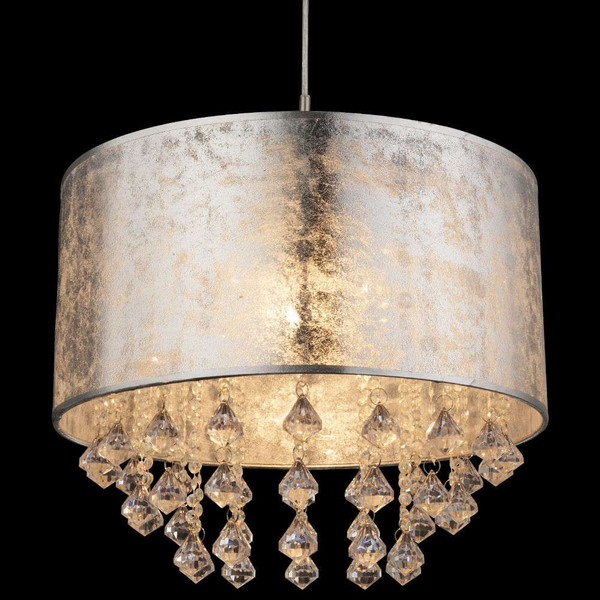 LAMPA wisząca AMY 15188H3 Globo abażurowa OPRAWA z kryształkami zwis glamour crystal srebrny przezroczysty