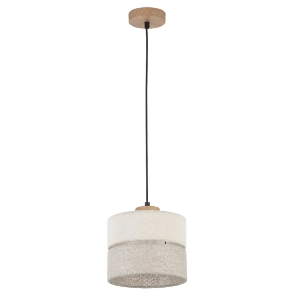 Ekologiczna lampa zwisająca Eco 5770 tuba sosna lniany beżowy