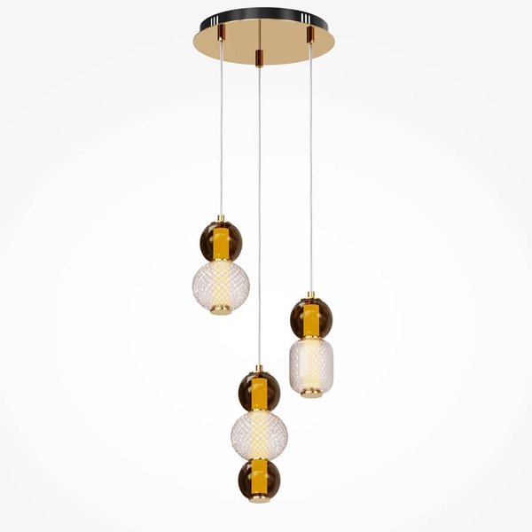 Lampa wisząca potrójna Drop MOD273PL-L33G3K LED 33W 3000K złoty bursztynowy