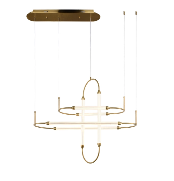 Lampa wisząca LED Steam Brass CGSTEAMBR Al 36W eliptyczna minimalistyczna mosiądz