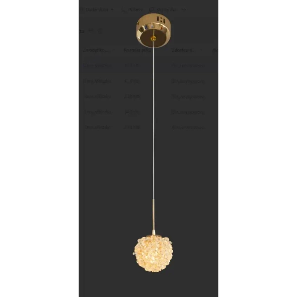 Okrągła lampa wisząca RITA P0679 złota metalowa z kryształkami G9 glamour do sypialni