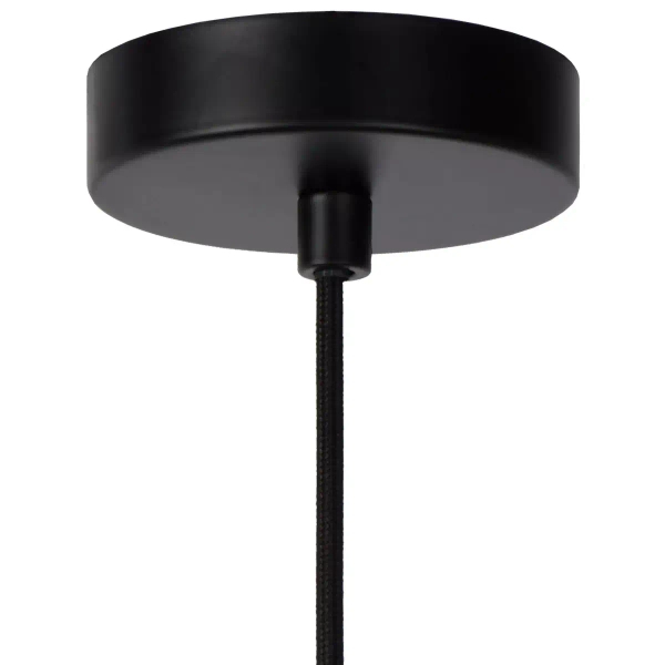 Szklana wisząca lampa Julius 34438/28/65 Lucide loftowa czarna złota