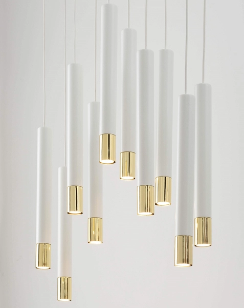 Sypialniana lampa wisząca Sopel Grand 33392 biała złota nad łóżko