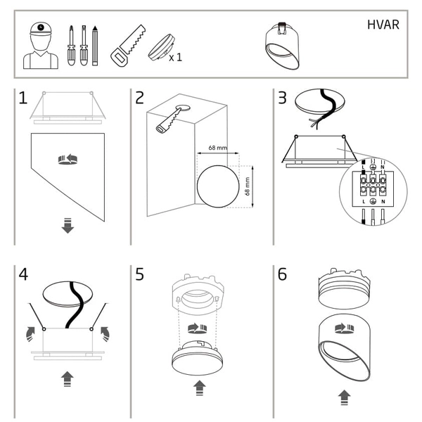 Okrągła lampa sufitowa tuba Hvar 10488 Nowodvorski podtynkowa biała