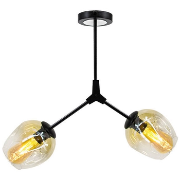 Sufitowa LAMPA loftowa 1962/2 BLACK-21QG Elem modernistyczna OPRAWA szklana chemistry czarna mosiądz