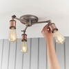 Lampa sufitowa do salonu Hal 76124 regulowana miedziany cyna