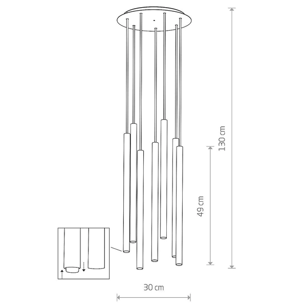 Okrągła lampa wisząca kaskada Laser 10704 Nowodvorski wielokolorowa