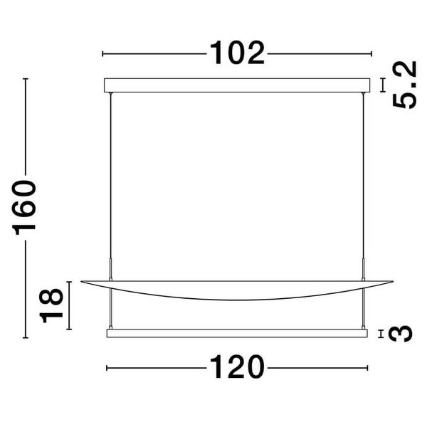 Podłużna lampa wisząca TIRAQUE LE44631 LED 81W 3000K disc biała czarna