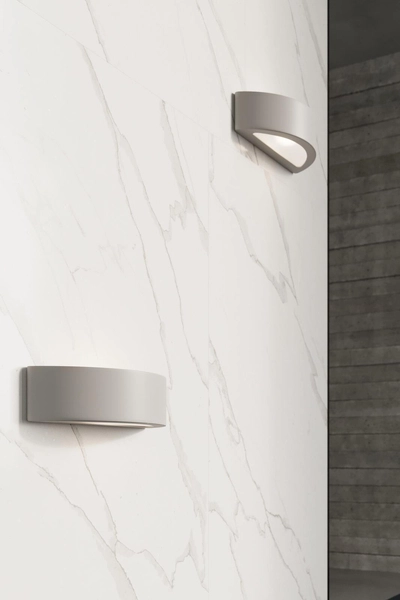 Ceramiczna LAMPA ścienna SL.0873 półokrągła OPRAWA kinkiet szary