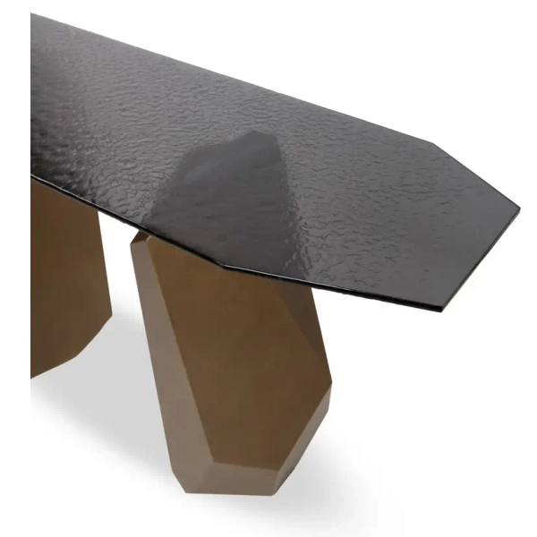 Szafka niska CELESTE MM001501100384 czarna złota metal szklana 150cm