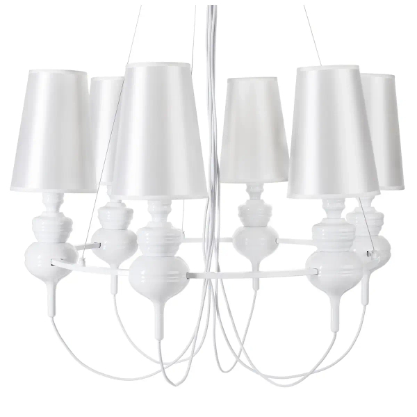 Żyrandol glamour Queen ST-7105-6S white Step pałacowy do salonu biały
