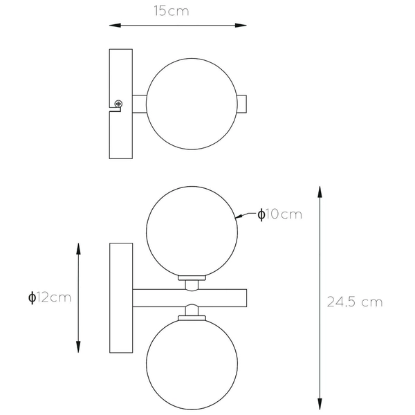 Loftowa LAMPA ścienna TYCHO 45274/02/02 Lucide szklana OPRAWA kinkiet kule przydymione mosiądz
