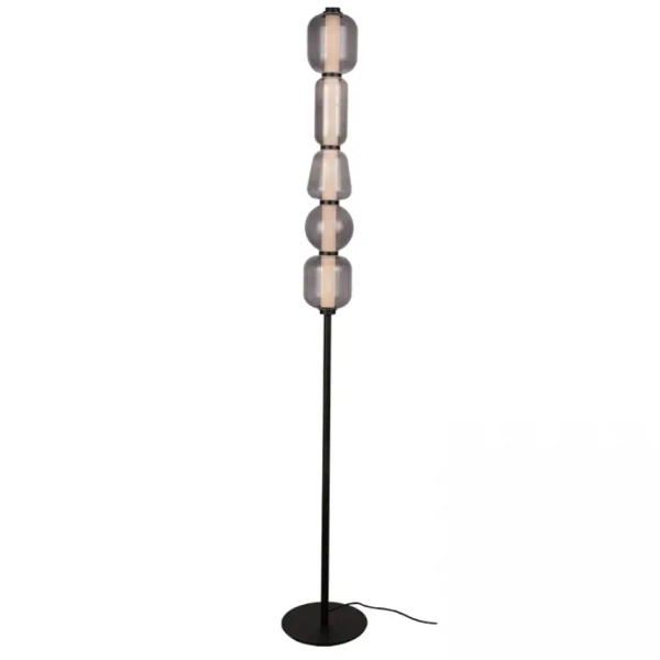 Stojąca lampa do salonu 23064 LED 17W 3000K przydymione kule czarny