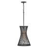Ażurowa lampa wisząca Twyla QN-TWYLA-1P-BK tuba rattan czarny