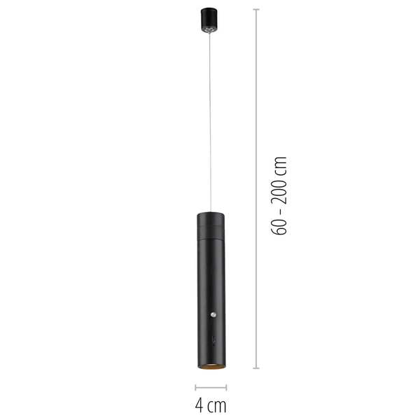 Lampa zwieszana ATTACH 18281-18 Just Light LED 3W 3000K tubka czarny