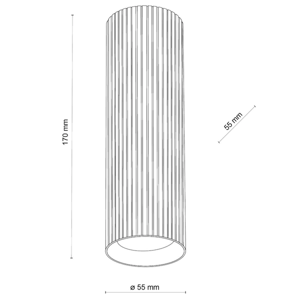 Podłużna lampa nasufitowa Tune 10024 prążkowana do holu czarna