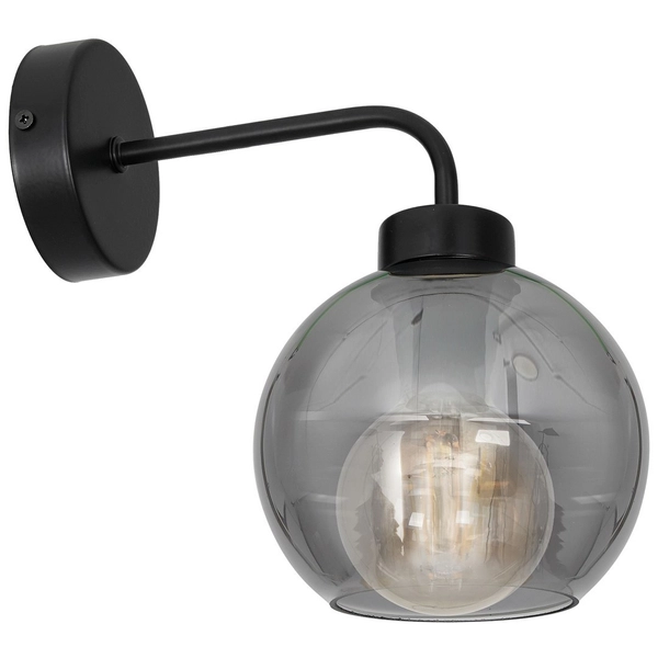 Loftowa LAMPA ścienna SOFIA MLP6571 Milagro skandynawska OPRAWA szklany kinkiet kula czarna przydymiona