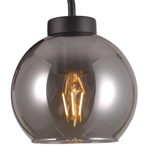 Kinkiet LAMPA ścienna POGGI WL-28028-1 Italux szklana OPRAWA kula ball czarna przydymiona