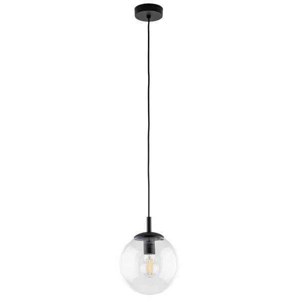 Wisząca lampa do kuchni Esme 3267 bańka czarna przezroczysta