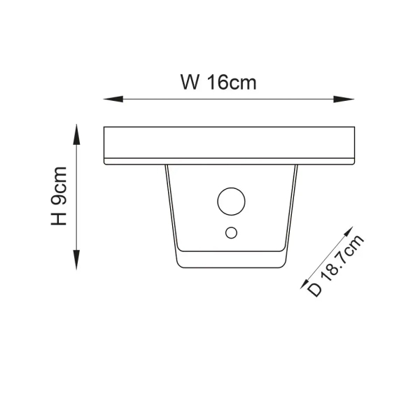 Kinkiet zewnętrzny Ebro 96933 LED 5,88W 3000K IP44 czujnik czarny biały