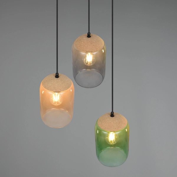 Zwieszana kaskadowa lampa CORK 364630317 Trio do sypialni czarny multikolor