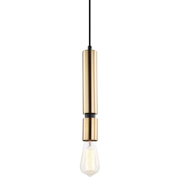 LAMPA wisząca TORLA PEN-5041-1-BKBR Italux metalowa OPRAWA tuba zwis OPRAWKA na żarówkę mosiądz