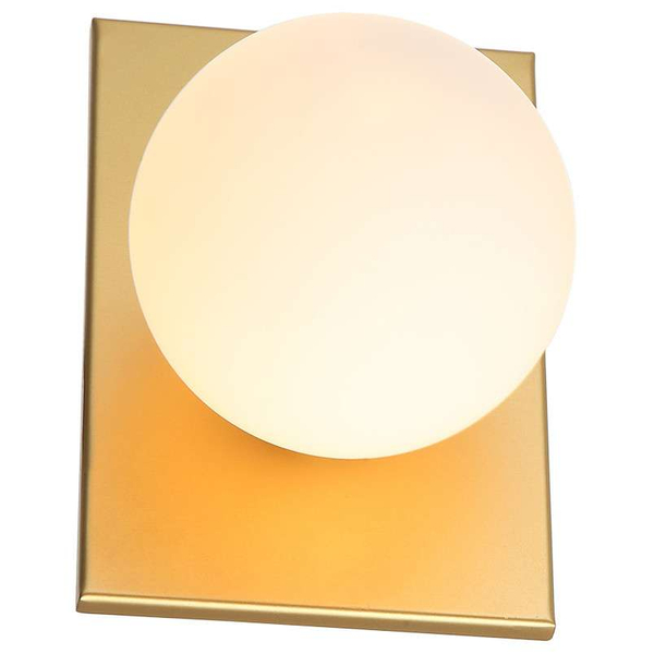 Kinkiet LAMPA ścienna MEDIAMO MBM-4597/1 GD Italux metalowa OPRAWA szklana kula ball złota biała
