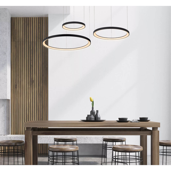 Nowoczesna lampa wisząca Vidal do pokoju LED 120W 2700K czarna