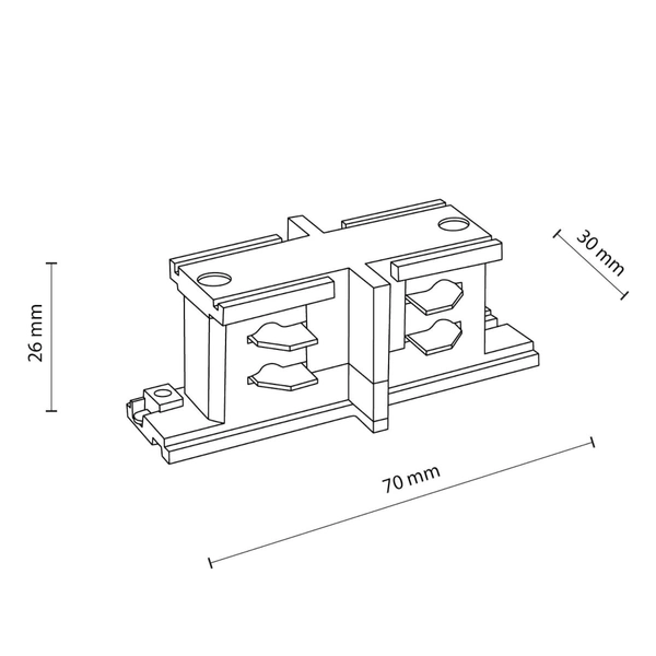 Łącznik prosty trójobwodowy Tracer 3608 TK Lighting do szynoprzewodu biały