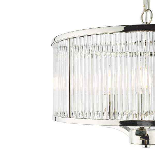 Szklana lampa wisząca Evelyn EVE0338 do jadalni srebrny przezroczysty