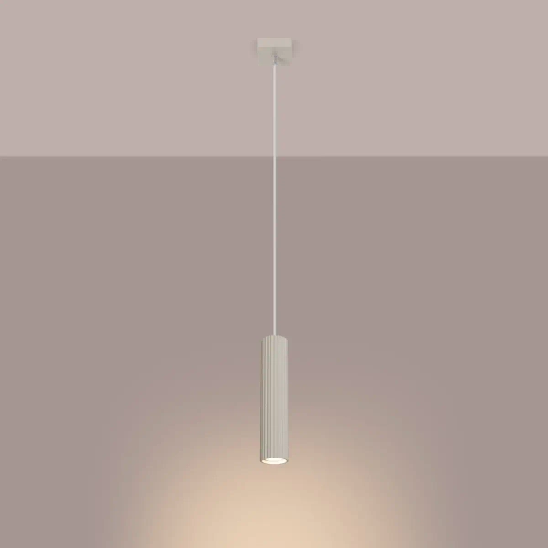 Wisząca lampa podłużna KARBON SL.1592 tubka metalowa beżowa