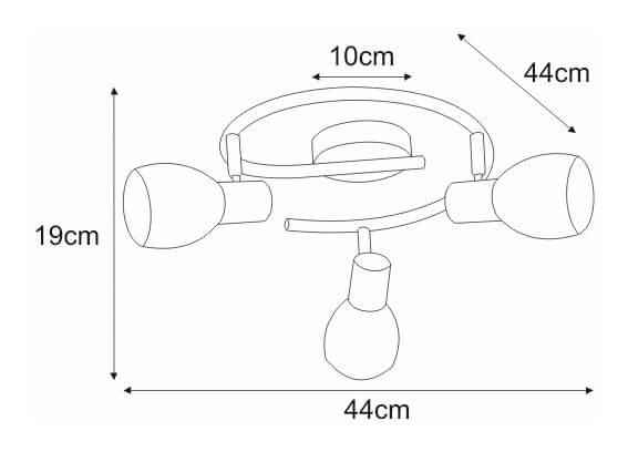 Lampa sufitowa Embo K-8001/3G z regulowanymi kloszami chrom