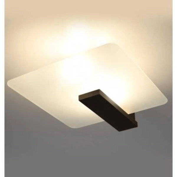 Nasufitowy plafon Lappo SL.1097 Sollux kwadrat biały drewno wenge