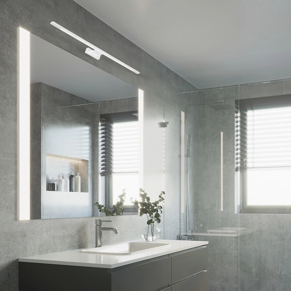 Kinkiet LAMPA ścienna SHINE ML5571 Milagro metalowa OPRAWA galeryjka LED 12W 4000K nad lustro IP44 biała