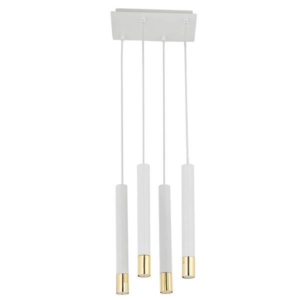 Sypialniana lampa wisząca Sopel Grand 33389 metalowe białe złote