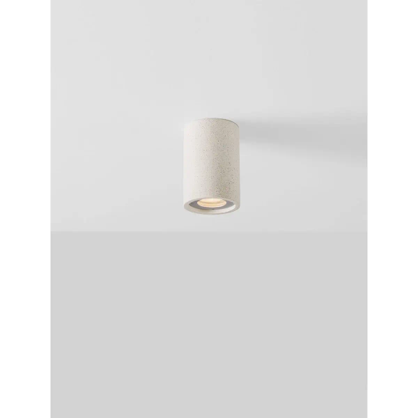 Sufitowa lampa do ogrodu MIRENZO LE75181 tuba z piaskowca IP65 biała