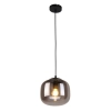 Szklana lampa wisząca Calto PND-67705-1-BK-SG owalny przydymiony