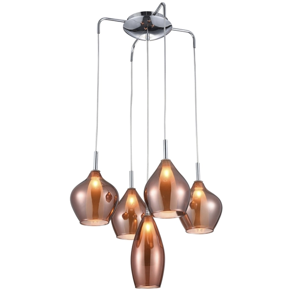 Szklana lampa wisząca Amber Milano AZ3172 Azzardo miedziana