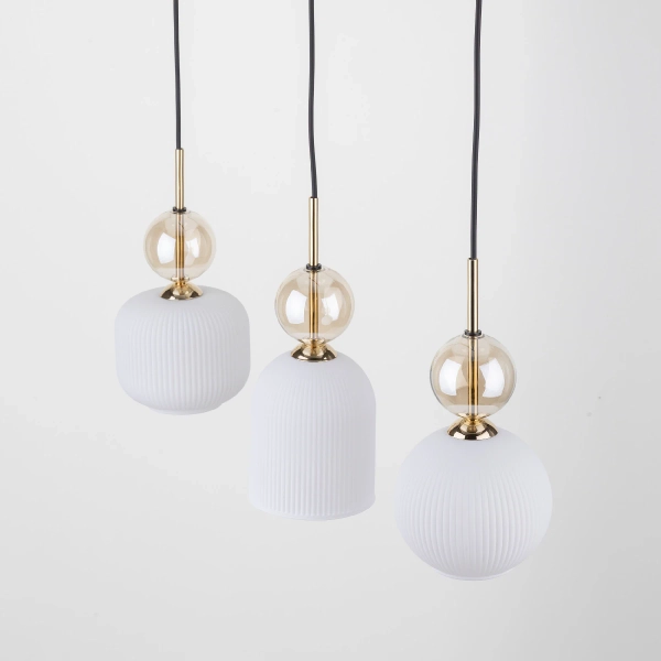 Żyrandol do jadalni nad stół Sophia Cognac 11591 na belce beżowy