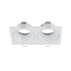 Sufitowa lampa PRISMA biała podwójna wpuszczana 2xGU10 IP65 10580