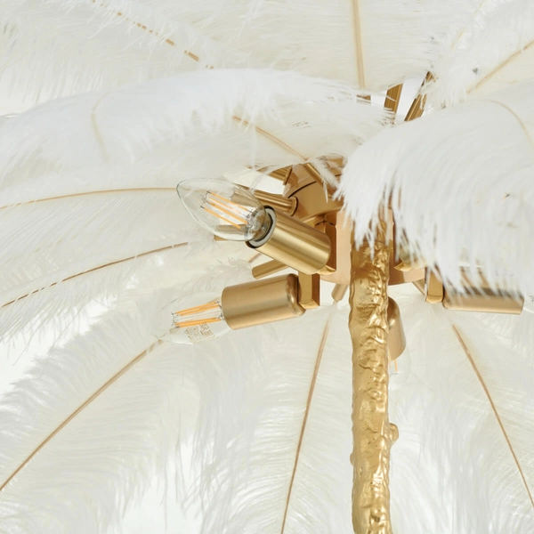 Wisząca lampa pióra EMU ST-DN127 white do salonu biały złoty